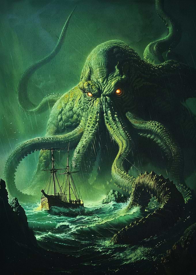 Kraken Sea Monster Dark Fantasy Art
