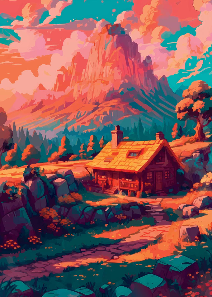 Mountain Cabin Landscape