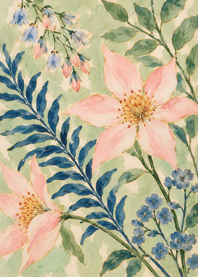Watercolor Floral Botanical Illustration