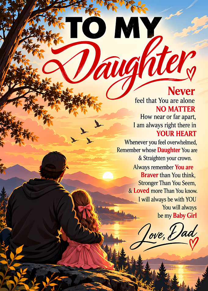 To My Daughter Inspirational Father Daughter Poster