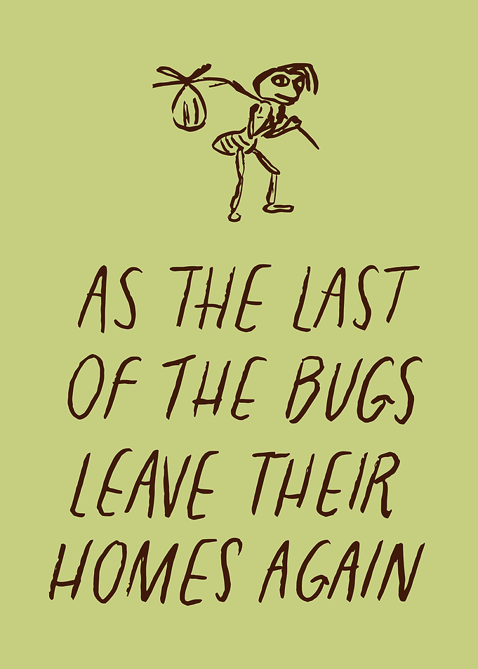 Minimalist Bug Illustration with Text