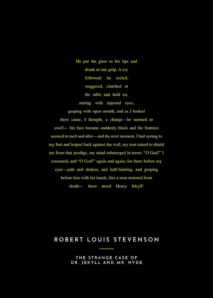 Jekyll and Hyde Gothic Horror Typography Art – Robert Louis Stevenson