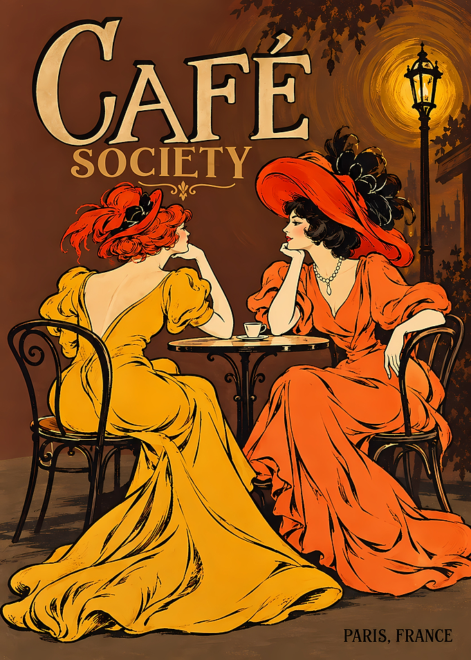 Café Society Vintage Paris Poster
