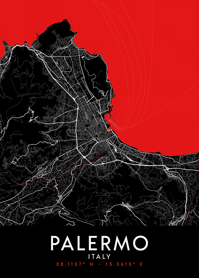 Palermo Dark Map