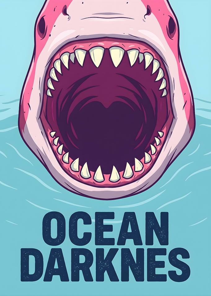 Ocean Darkness Shark Poster