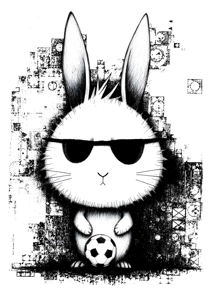 Cool Bunny with Soccer Ball