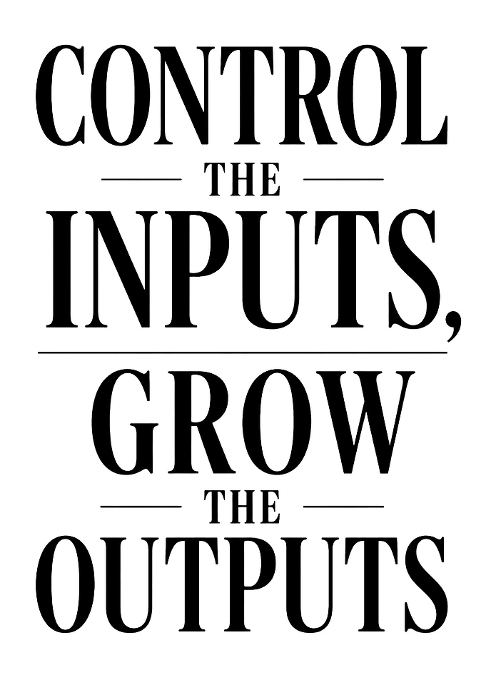 Control the Inputs Grow the Outputs