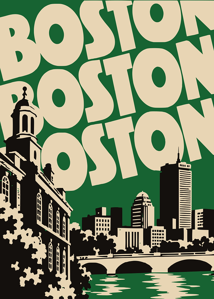 Vintage Style Boston Cityscape Poster