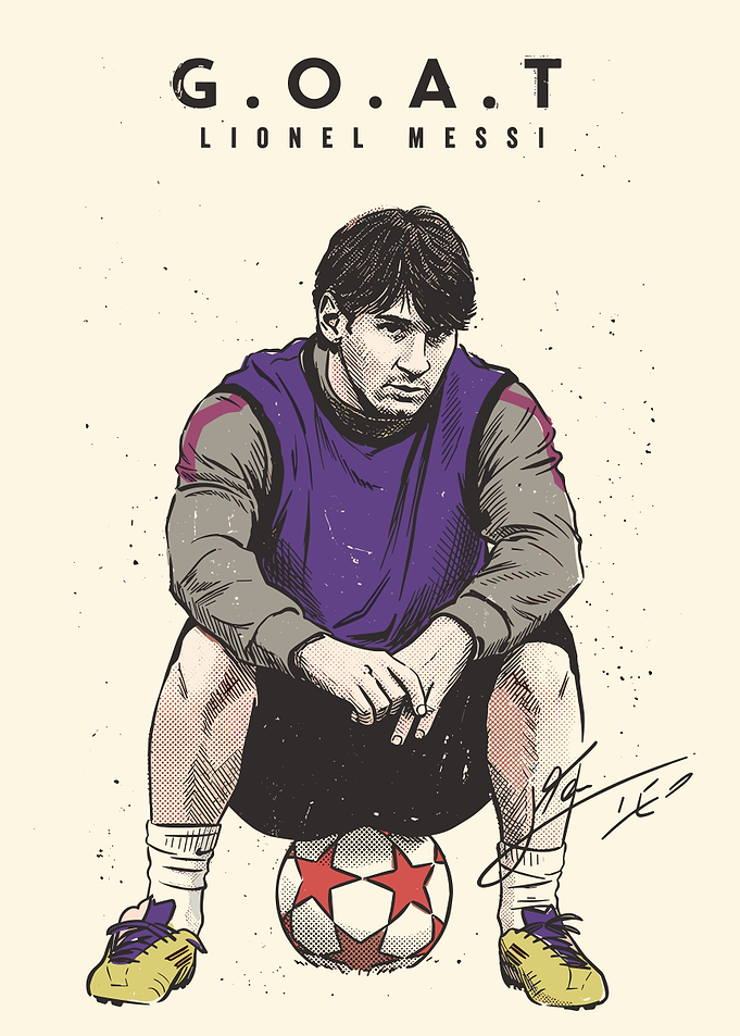 Lionel Messi G.O.A.T. Soccer Poster