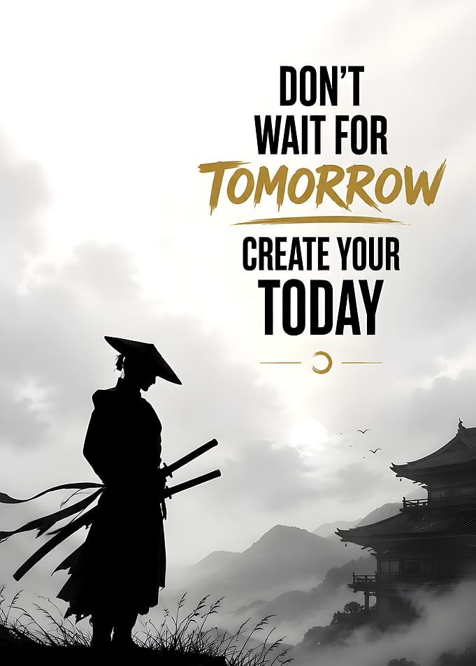 Samurai Inspirational Quote Wall Art