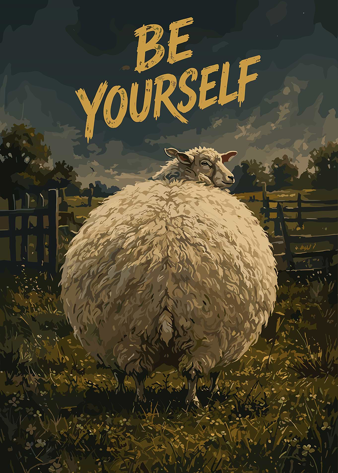 Be Yourself Sheep Inspirational Poster