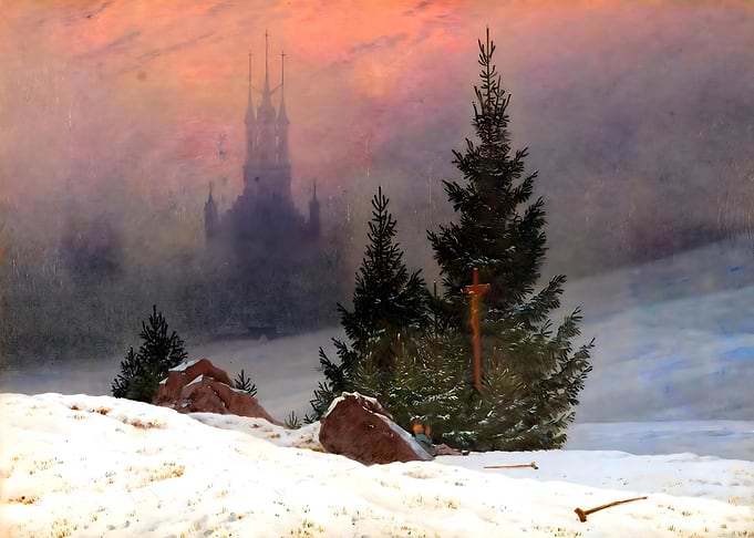 Christmas Landscape with Gothic Cathedral