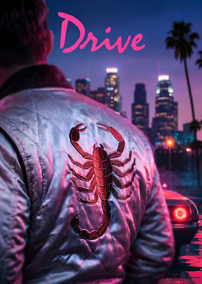 Drive Movie Poster with Scorpion Jacket