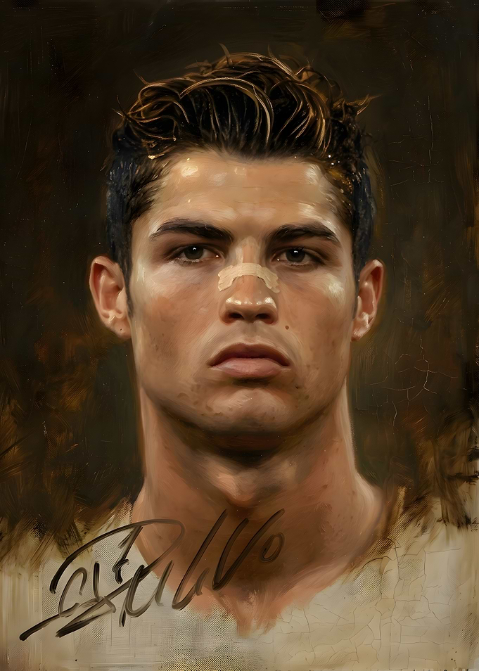 Cristiano Ronaldo Oil Painting Portrait