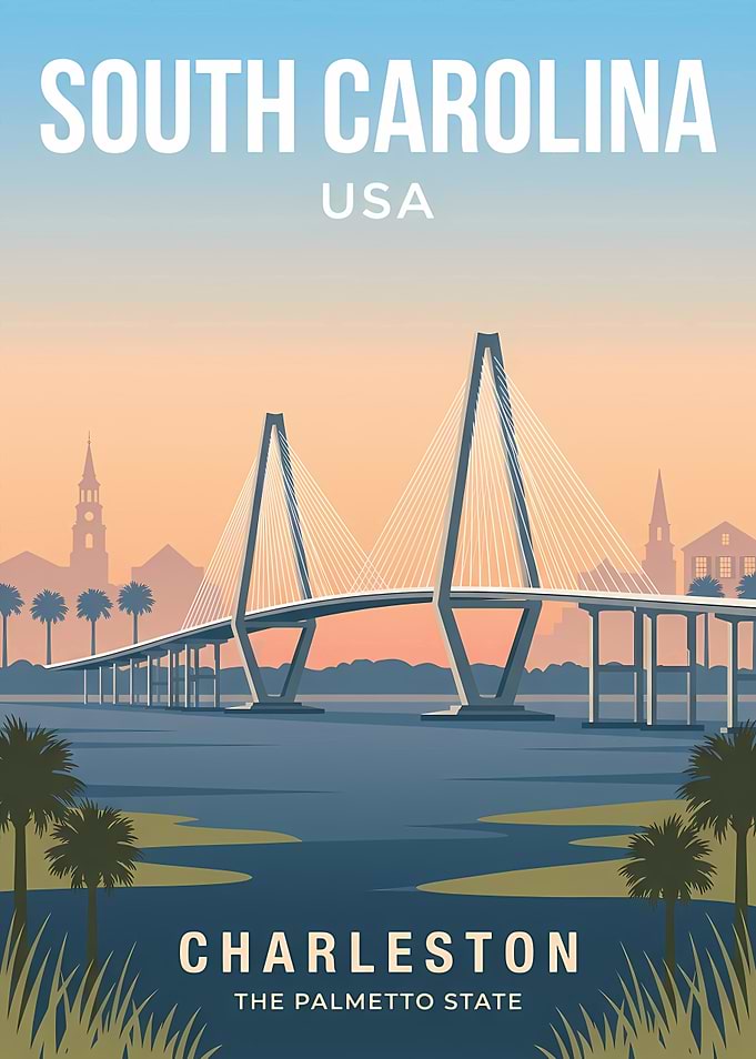 Charleston South Carolina Travel Poster