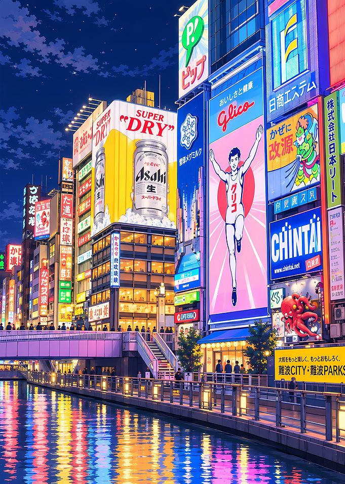 Dotonbori Canal Night View Osaka