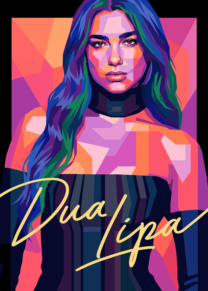 Dua Lipa Pop Art Portrait