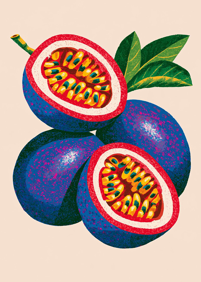 Stylized Passion Fruit Illustration