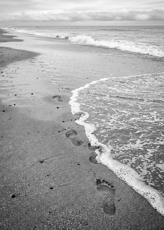 Footprints on a Sandy Beach