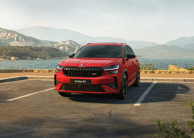 Red Skoda Kodiaq RS SUV