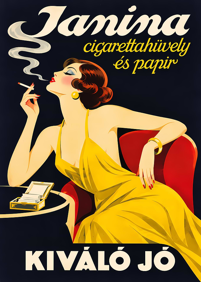 Vintage Janina Cigarette Advertising Poster