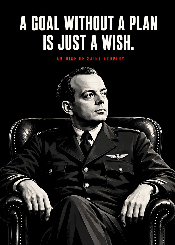 Antoine de Saint-Exupéry Inspirational Quote Poster