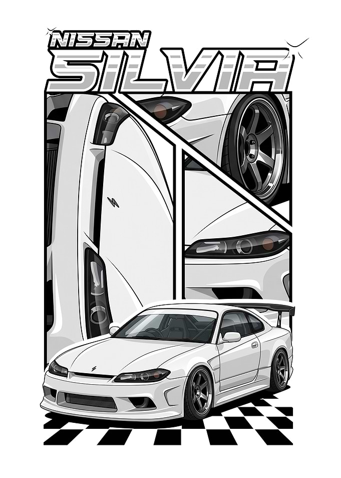 White Nissan Silvia