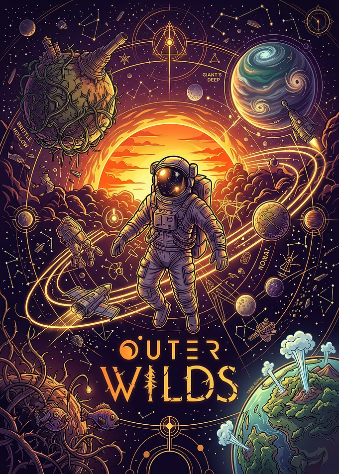 Outer Wilds Space Exploration Poster