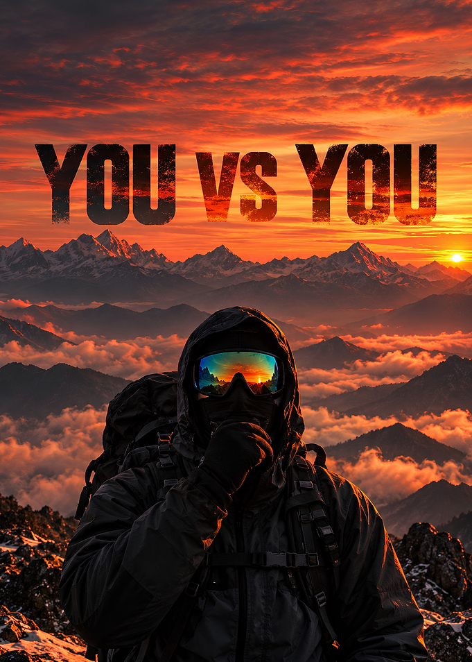You vs You Motivational Mountain Poster