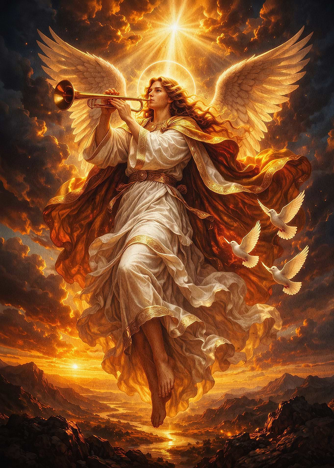 Angel Trumpet Divine Sunset Art