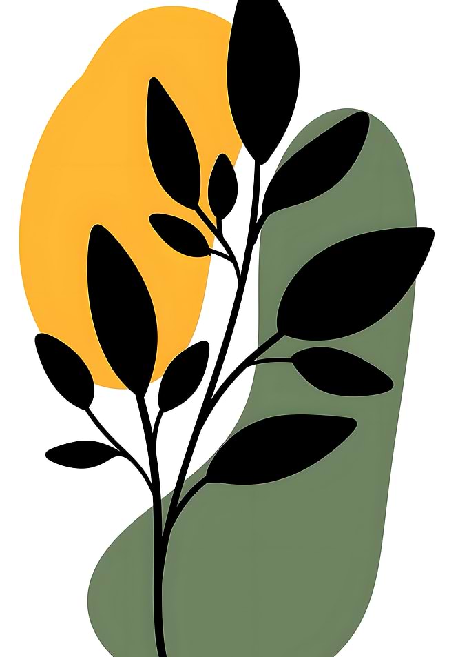 Minimalist Botanical Abstract Wall Art