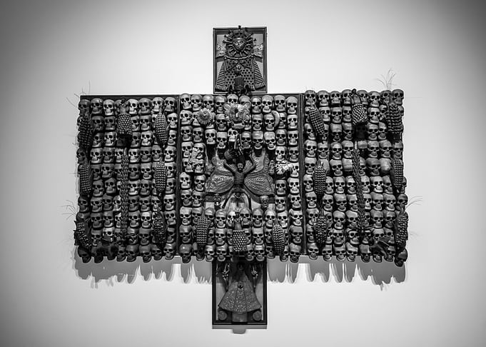 Skull Mosaic Cross Wall Art