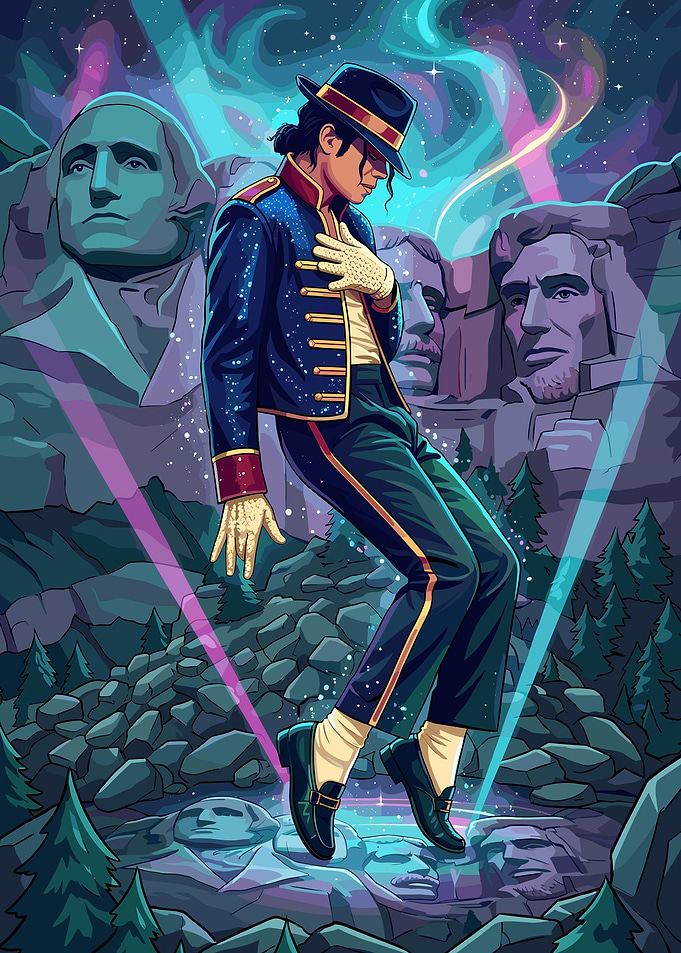 Michael Jackson Dancing at Mount Rushmore
