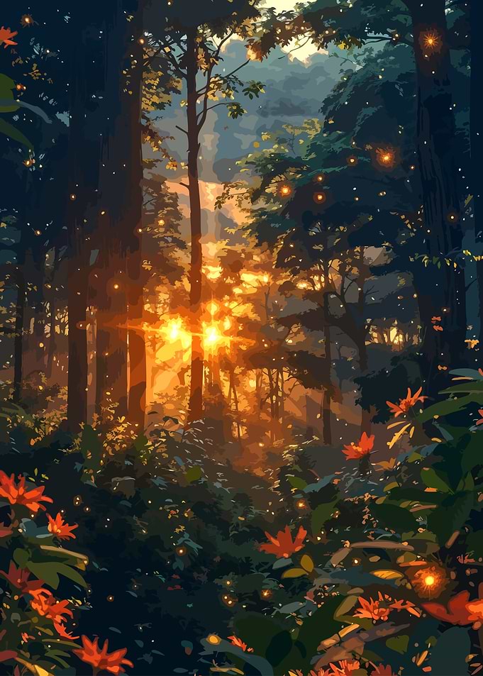 Enchanted Forest at Golden Hour