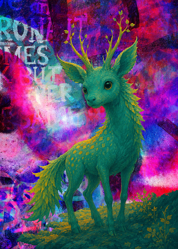 Whimsical Forest Deer