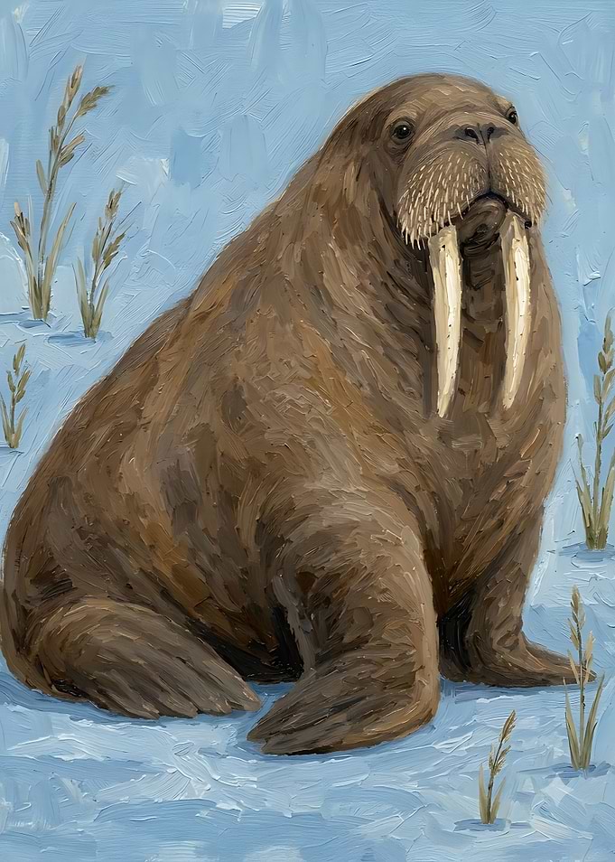 Oil Painting of a Walrus