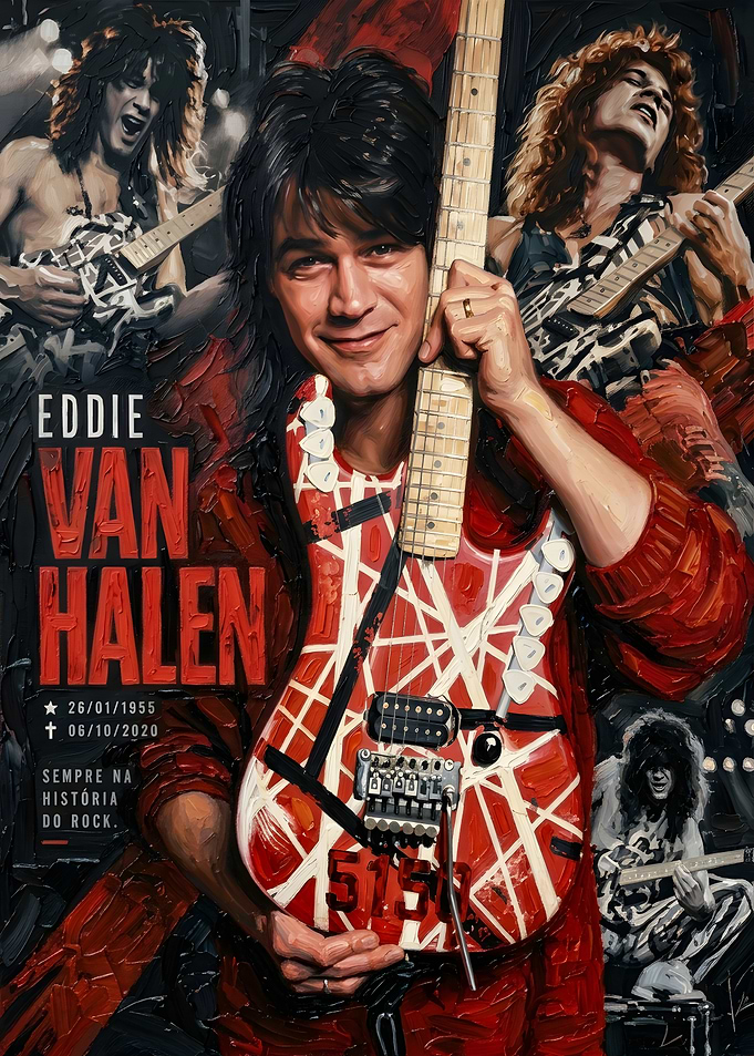 Eddie Van Halen Tribute Oil Painting
