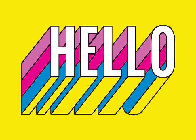 Retro Style Hello Typography