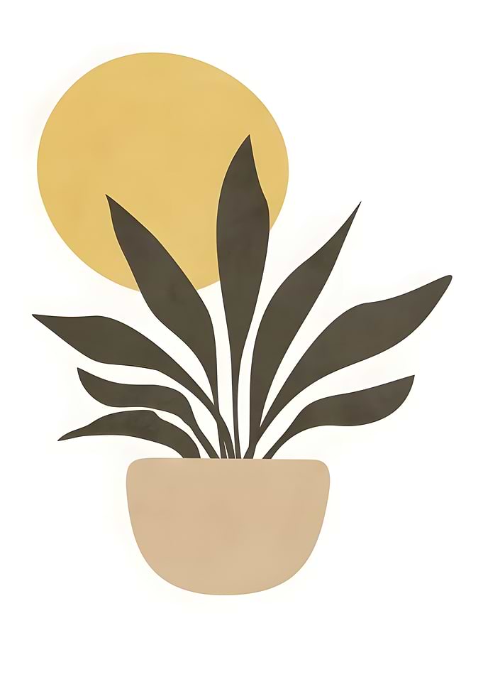 Minimalist Potted Plant Wall Art