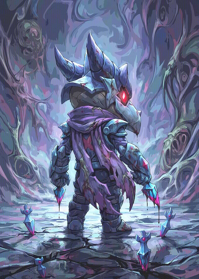 Chibi Warrior in Dark Fantasy Forest