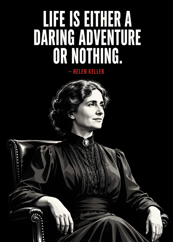 Helen Keller Inspirational Quote Poster