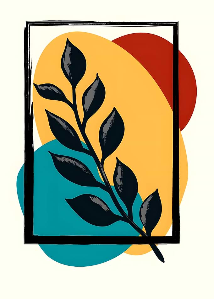 Abstract Botanical Leaf Wall Art