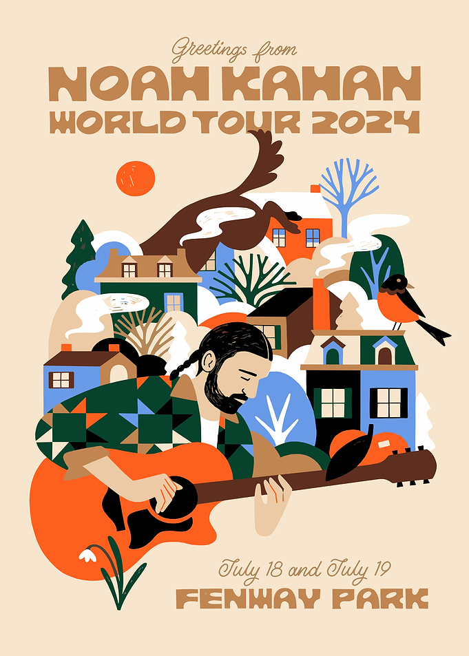 Noah Kahan Fenway Park Tour Poster