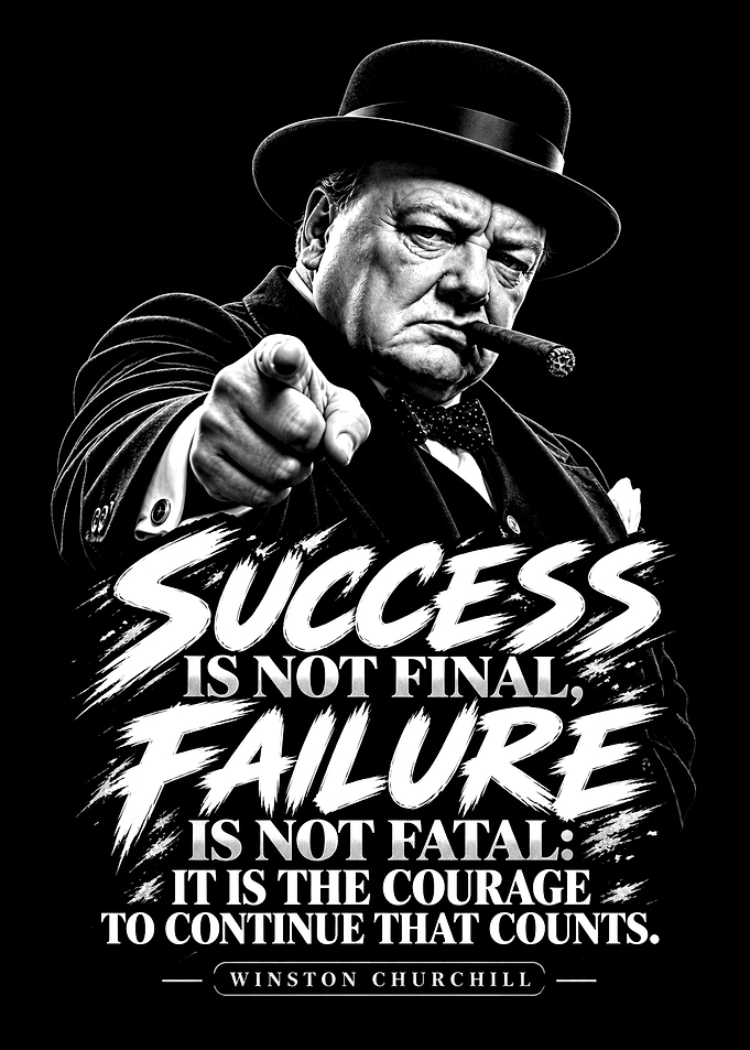 Winston Churchill Inspirational Quote Poster
