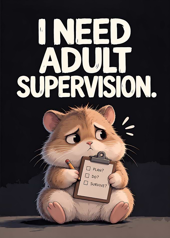 Cute Hamster Needs Adult Supervision