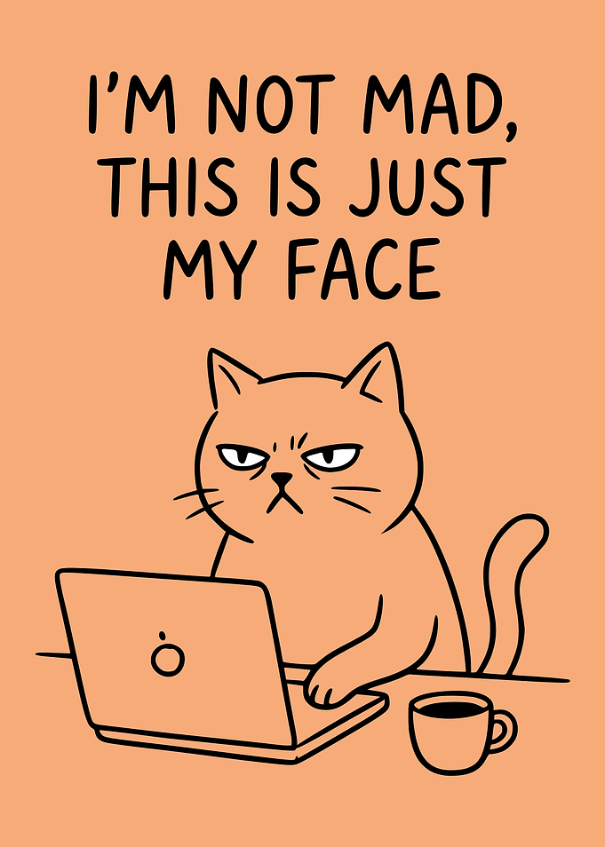 Grumpy Cat Working on Laptop