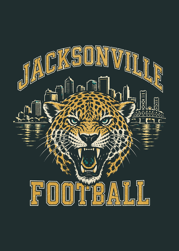 Jacksonville Football Jaguar Cityscape Graphic