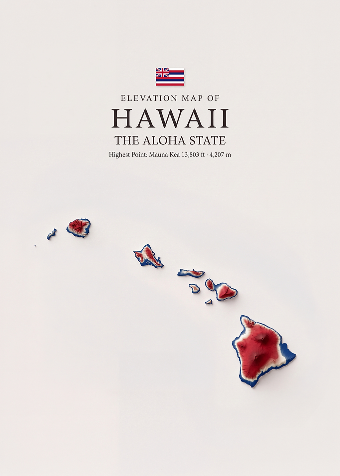 Elevation Map of Hawaii