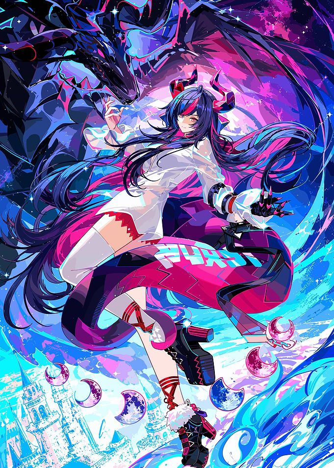 Anime Girl with Dragon Companion