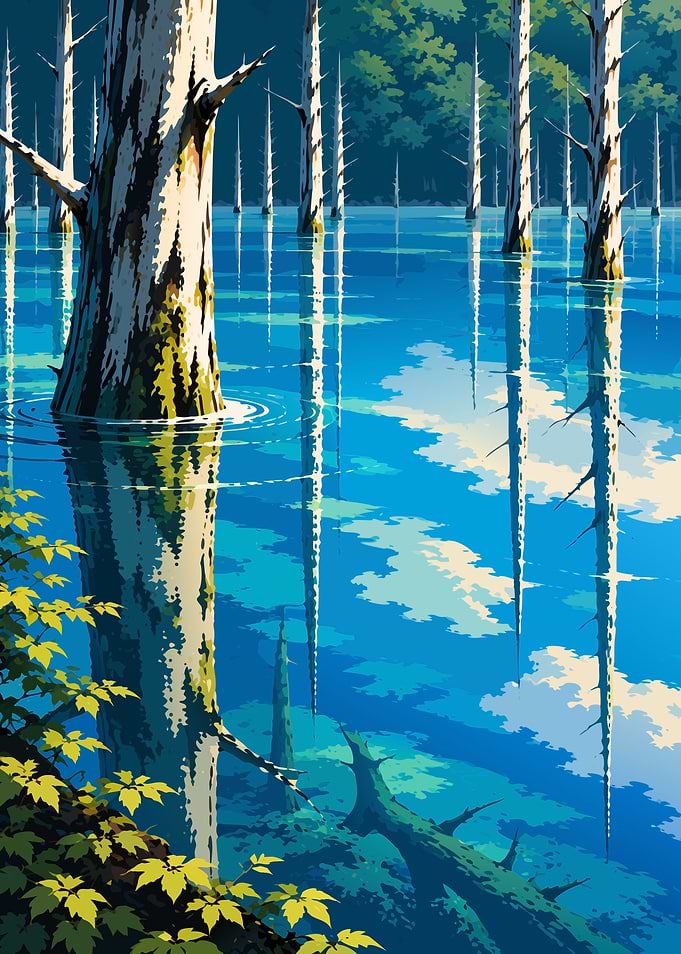 Shirogane Blue Pond, Hokkaido, Japan